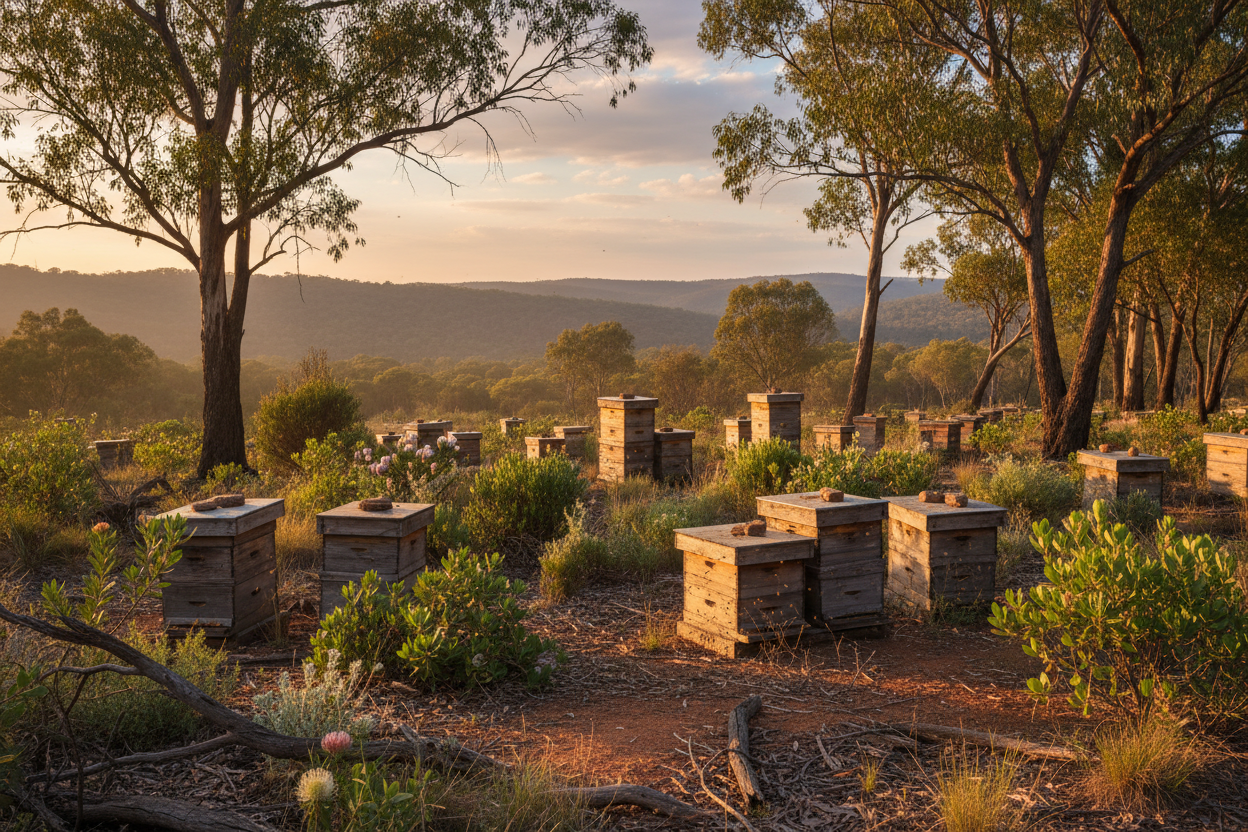 Bee Hives in Australian Wilderness