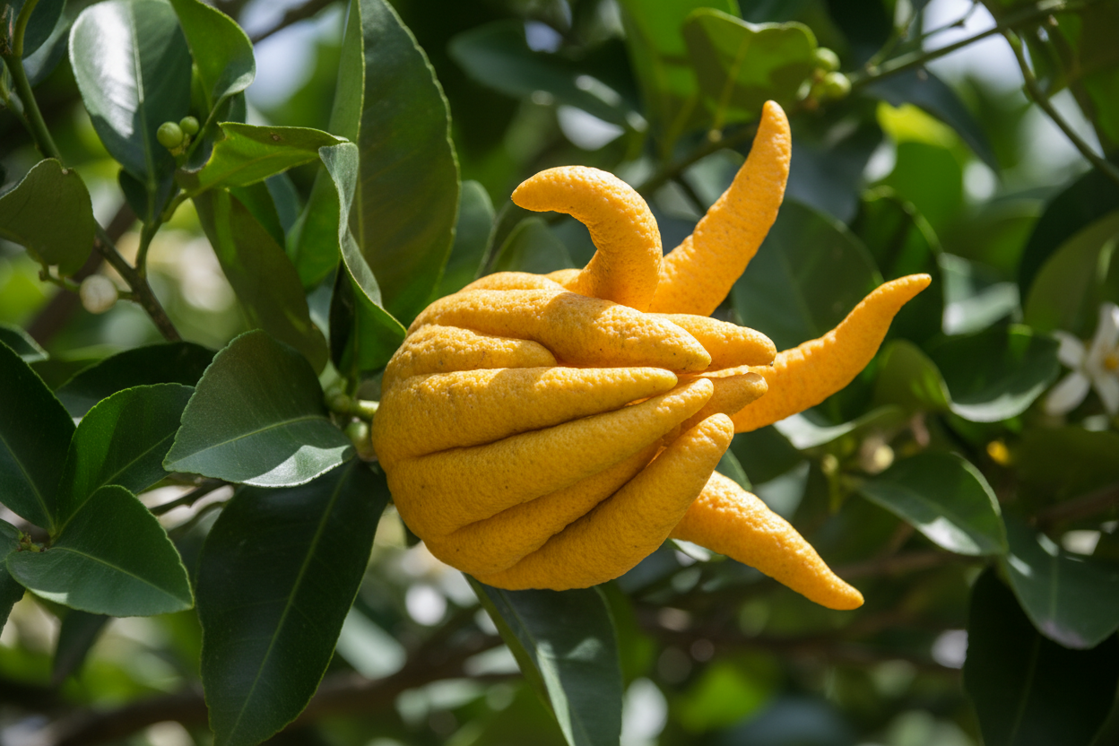 Buddha Hand Lemon on Tree