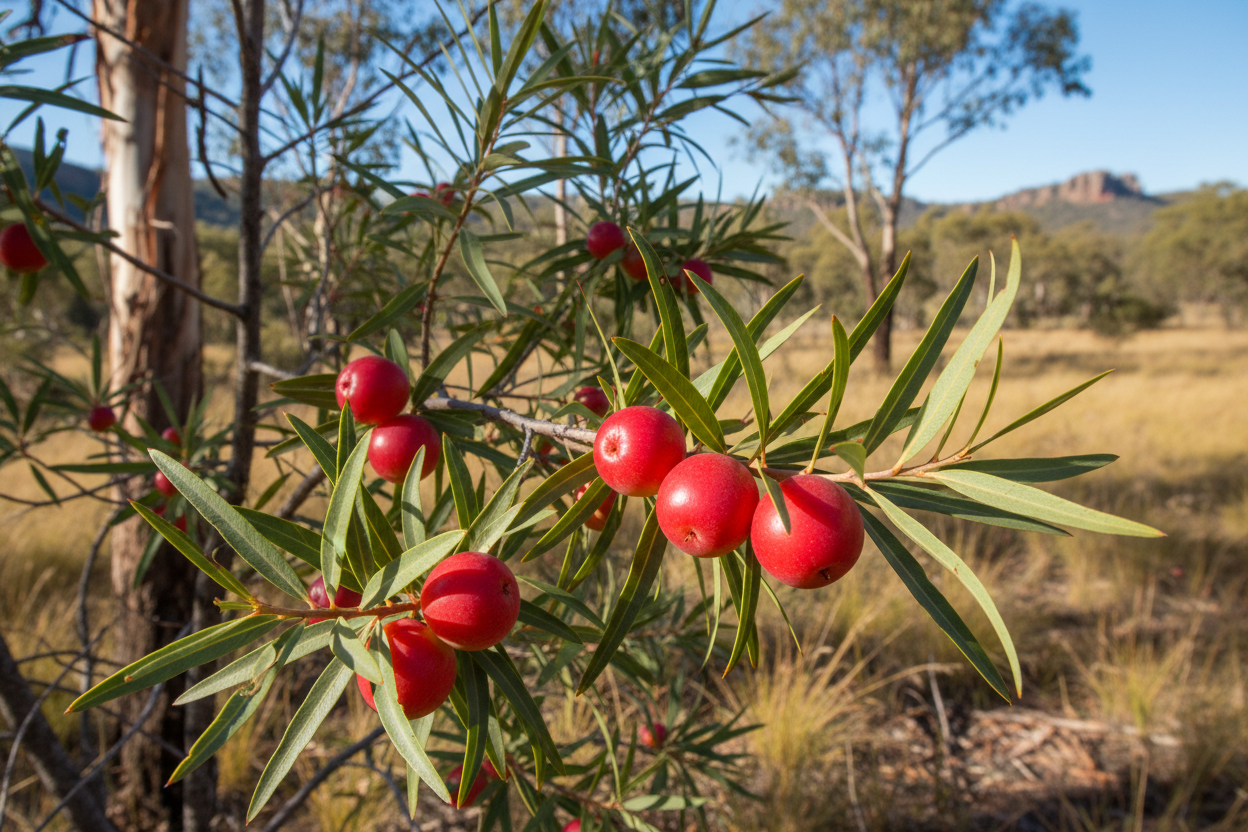 Red Quandong on Tree