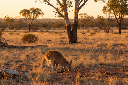 Wild Kangaroo in Australian Bushland